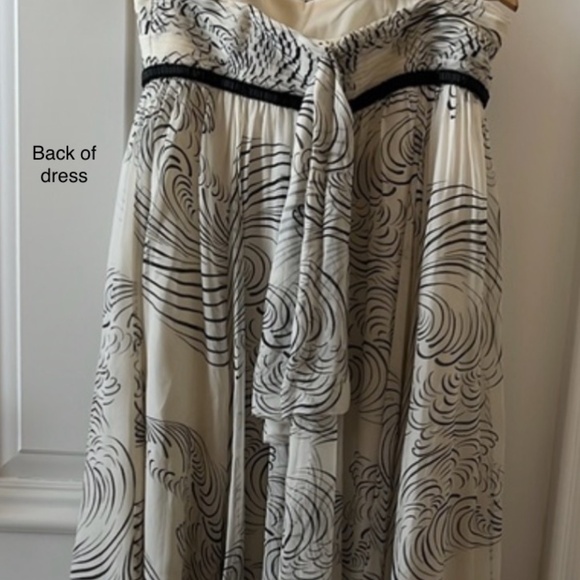 Marchese Silk Taffeta Strapless Black + White Dress - Picture 5 of 12